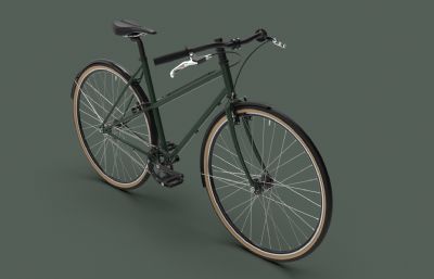 城市自行车,赛车,单车stp模型