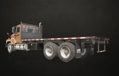 经典平板卡车max,fbx,obj模型