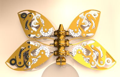 机械齿轮蝴蝶玩具blender模型