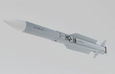 写实次世代红旗16防空导弹,HQ-16导弹blender模型