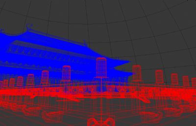 紫禁城太和殿一角视觉场景3dmax模型