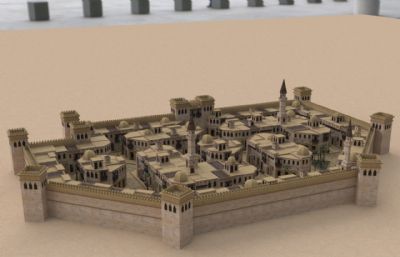 阿拉伯古城城市3dmax模型