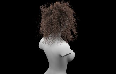 女士膨膨头,爆炸头发型设计3dmax模型