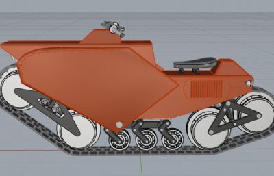单人履带摩托车,概念机车rhino模型