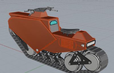 单人履带摩托车,概念机车rhino模型