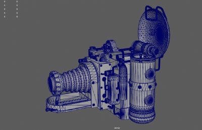 蒸汽朋克复古照相机,老式摄像机3dmaya模型