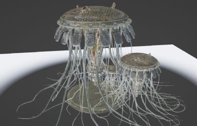 外星飞船,水母飞船blender模型