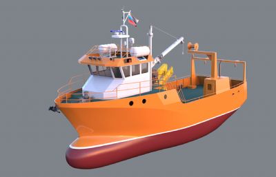 海洋渔船,海洋捕捞船rhino模型