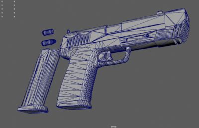 9毫米手枪,柯尔特手枪游戏道具3dmaya模型
