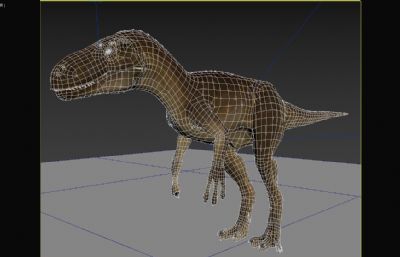 侏罗纪白垩纪史前恐龙,特异龙3dmax模型