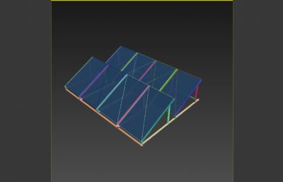 光伏板支架结构3dmax模型