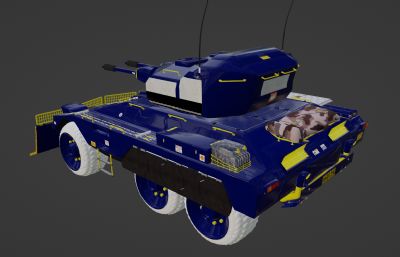 防爆车,装甲车blender模型