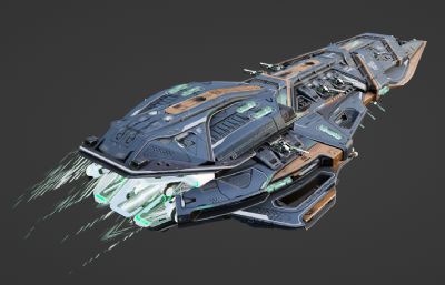 科幻星际战舰blender模型