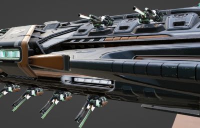 科幻星际战舰blender模型