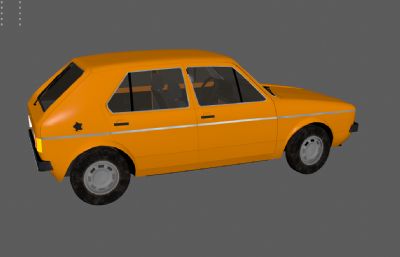 橘色老款大众小轿车