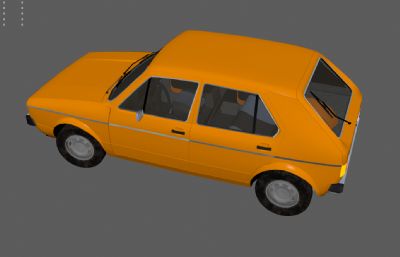 橘色老款大众小轿车