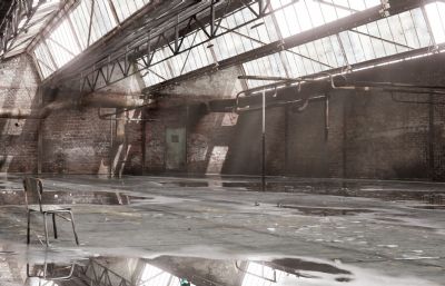 废弃的仓库,库房内部场景blender模型