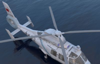 中国海监直升机3dmax模型