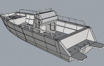 小型快艇主体结构rhino模型