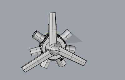 星型发动机,飞机发动机rhino模型