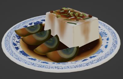 皮蛋豆腐名菜blender模型