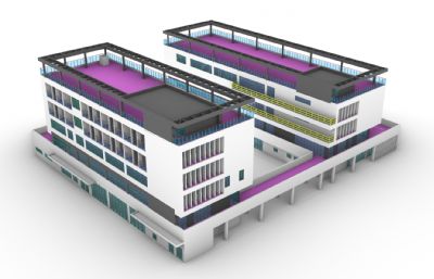 连体教学楼,办公楼rhino模型