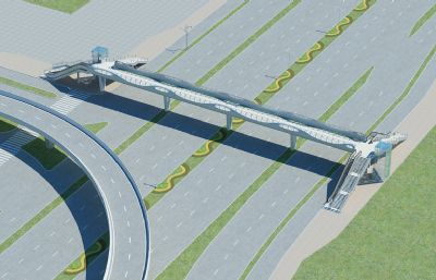 100米过街天桥3dmax模型
