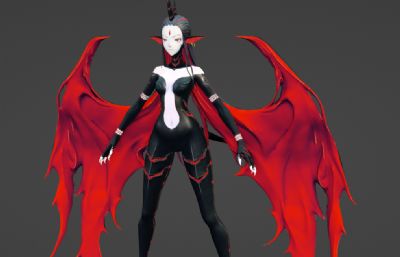 绯红恶魔,女恶魔blender模型