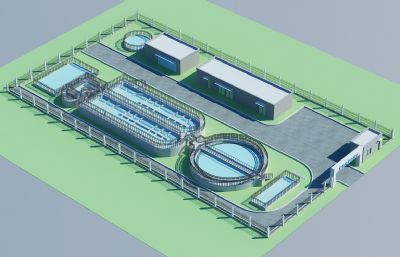 小型污水处理厂3dmax模型