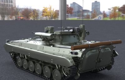 俄军BMP2型步兵战车3dmax模型