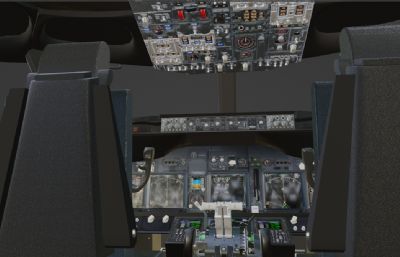波音737客机驾驶舱内部blender模型