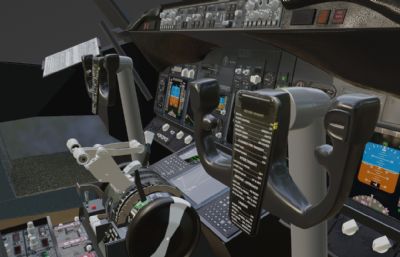 波音737客机驾驶舱内部blender模型