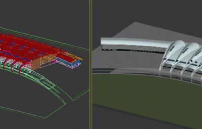 青岛流亭机场航站楼3dmax模型