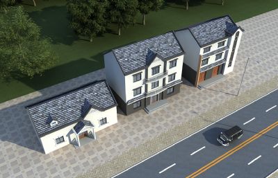 农家别墅,乡镇宿舍,中式住房3Dmax模型