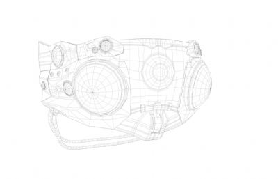 赛博朋克科幻眼罩,元宇宙未来科技C4D建模
