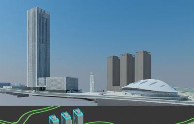 重庆国瑞中心江南体育馆3dmax模型