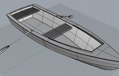 木船,划艇rhino模型素模