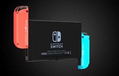 超高精度任天堂Nintendo Switch掌上游戏机c4d模型