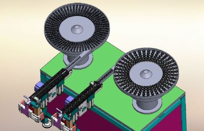 齿轮振动盘送料分料机solidworks模型