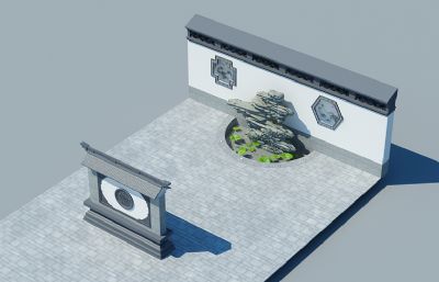 中式景墙照壁3dmax模型