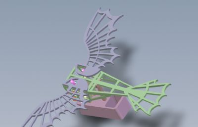 猫头鹰扑翼结构构Stp,stl模型,可打印