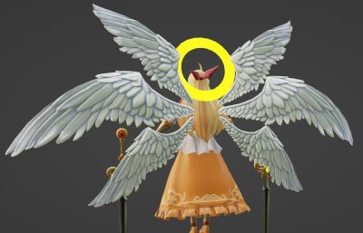 大天使双剑战士游戏人物blender模型