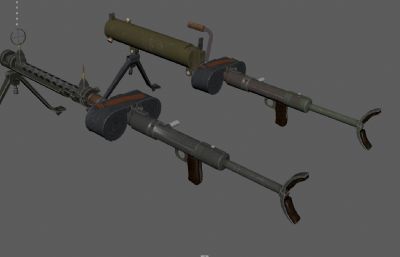 二战德国机枪,轻机枪,MG42机枪游戏道具
