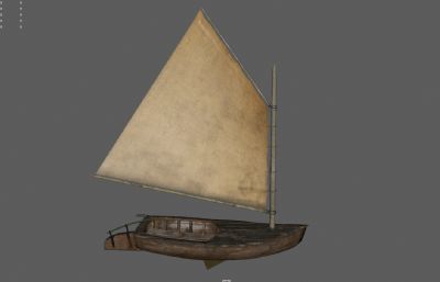 古代木船,渔船,单桅帆船