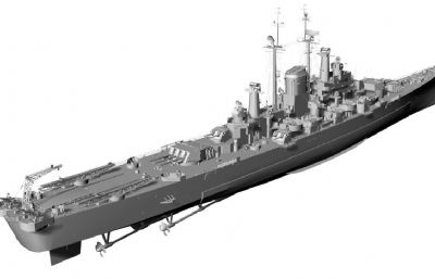 得梅因级重巡洋舰max,obj,stl模型