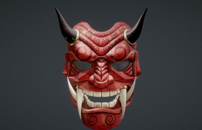 牛角恶魔面具FBX模型