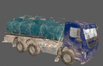 废弃的油罐车,洒水车3dmax模型