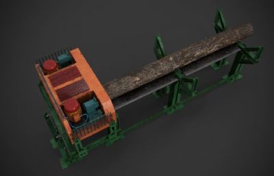 工业锯木厂,锯木机3dmax模型