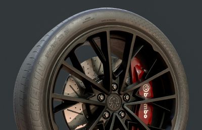超级跑车车轮3dmax模型