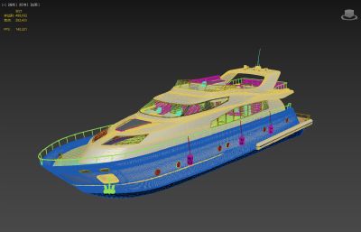 豪华游艇max,fbx模型
